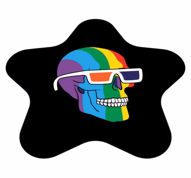 Kleurrijke schedeltinten vinyl tapijt mozaïek - TenStickers