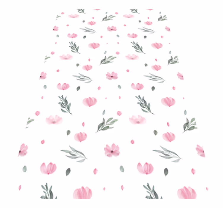 Charmante bloemenprints vinyl tapijt bloemen en planten - TenStickers
