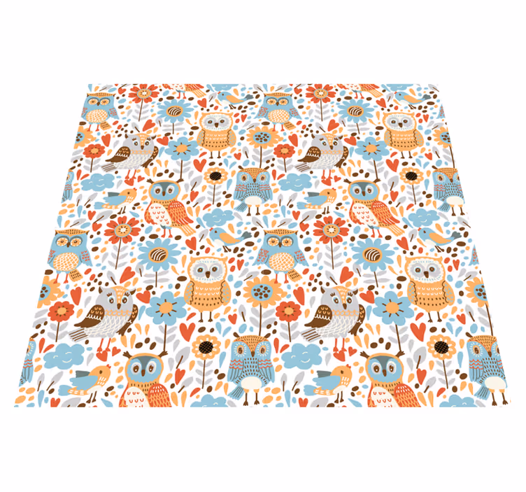 Charmant uilenpatroon dieren vinyl tapijt - TenStickers