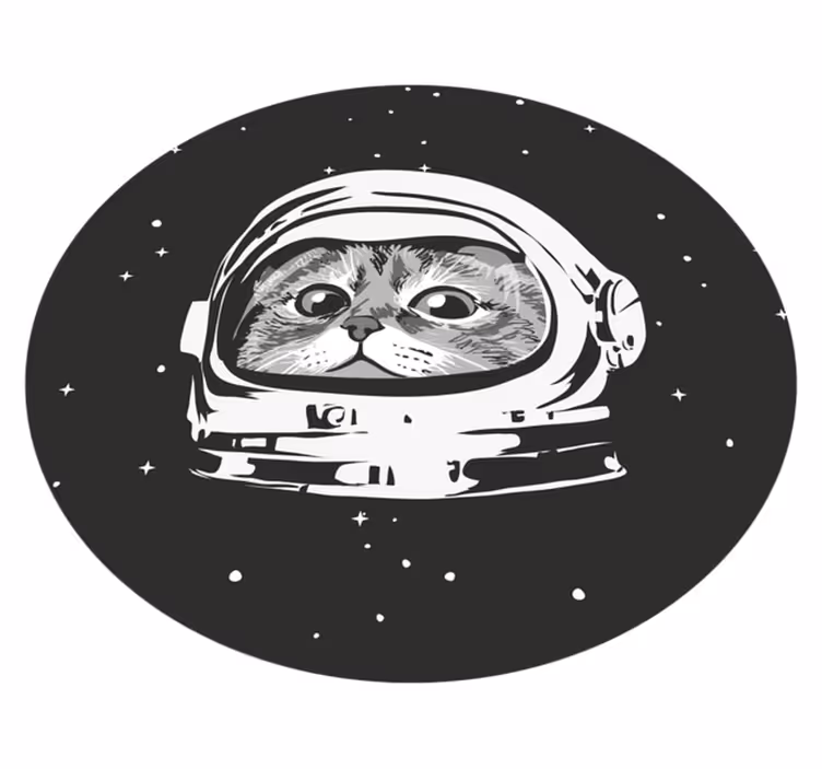Ruimtekat avontuur vinyl tapijt kind - TenStickers