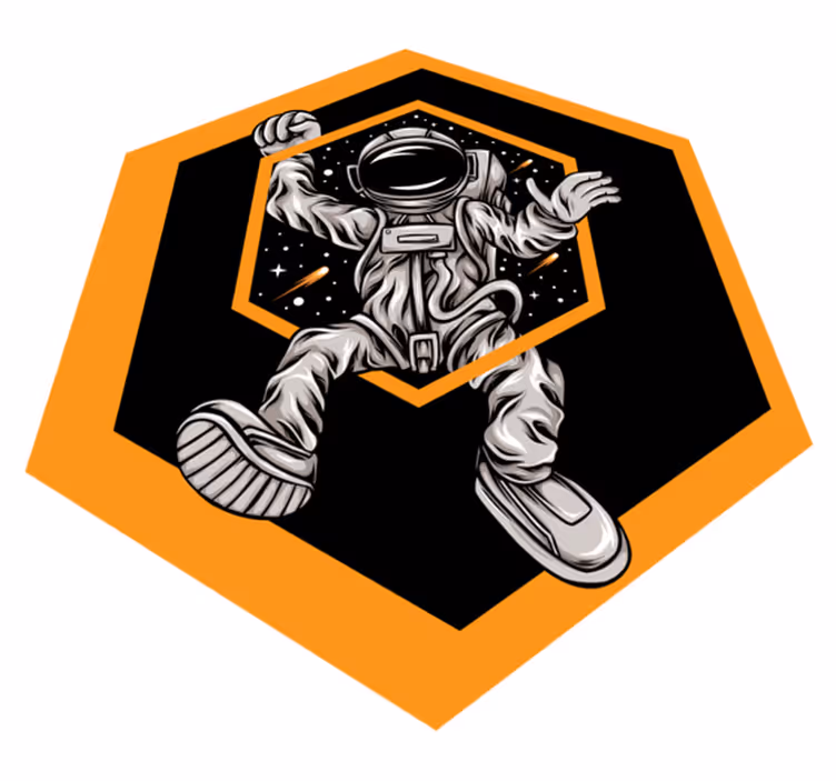 Kosmisch astronautenavontuur vinyl tapijt sterren - TenStickers