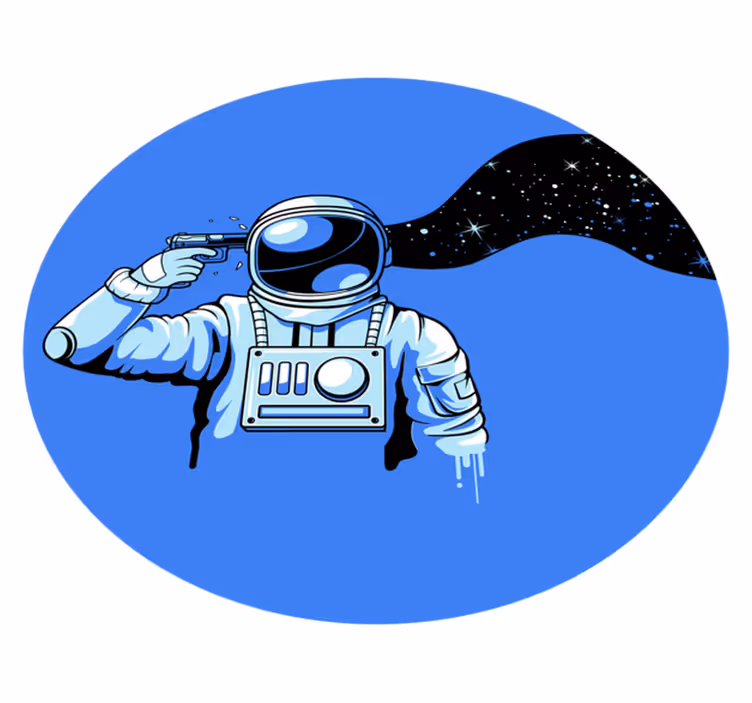 Astronaut kosmische scène vinyl tapijt tiener - TenStickers