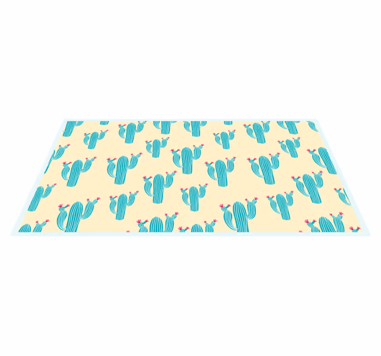 Cactusmotief vinyl tapijt natuur - TenStickers
