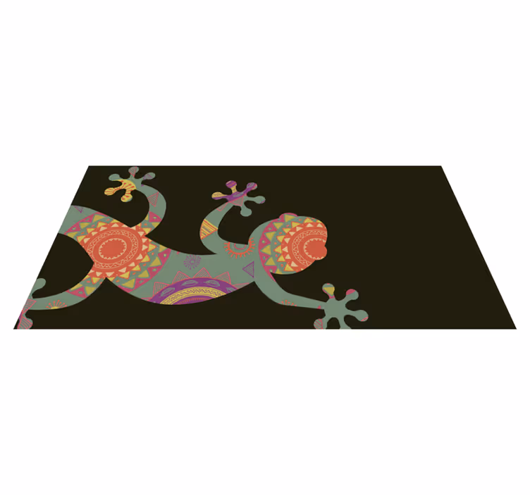 Kleurrijke geometrische hagedis vinyl tapijt mandala - TenStickers