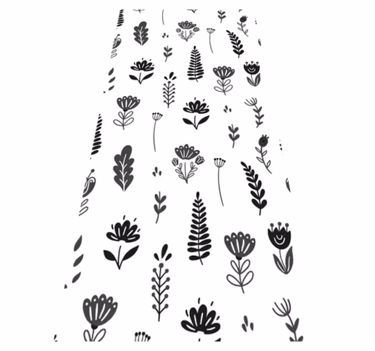 Vinyl tapijt bloemen en planten met bloemensilhouetten - TenStickers