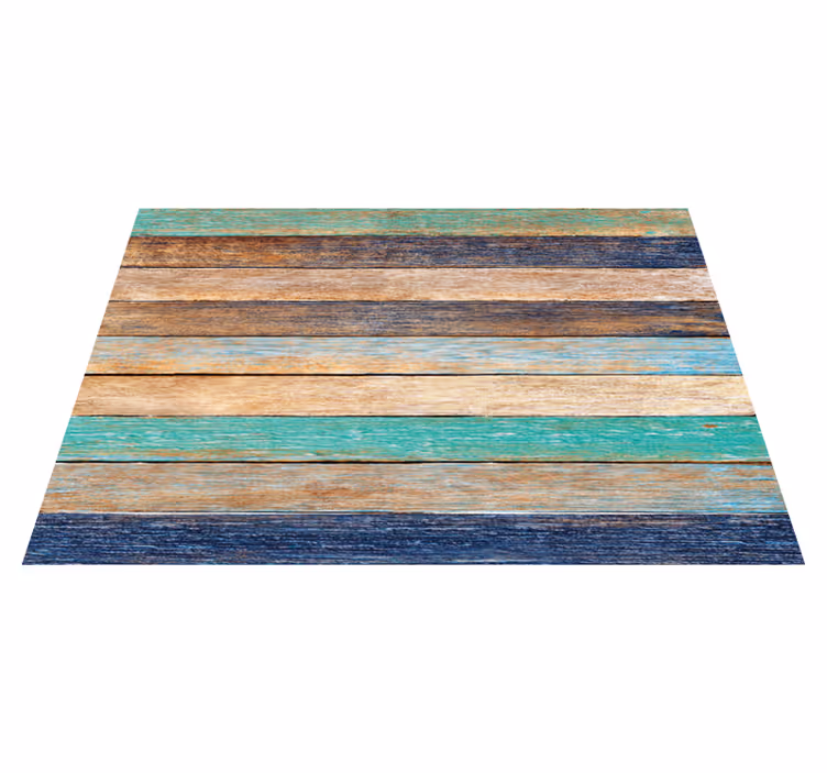 Meerkleurige houten planken vinyl tapijt met houtstructuur - TenStickers
