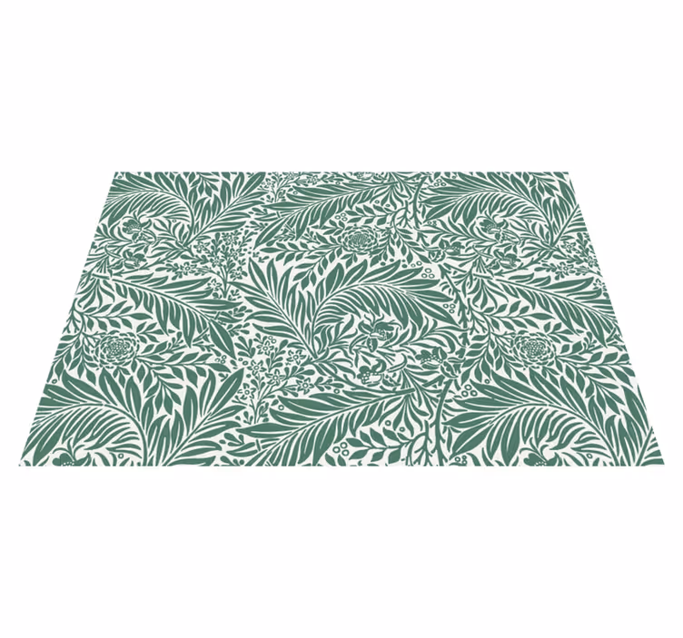 Vinyl tapijt bloemen en planten groene foliage patroon - TenStickers