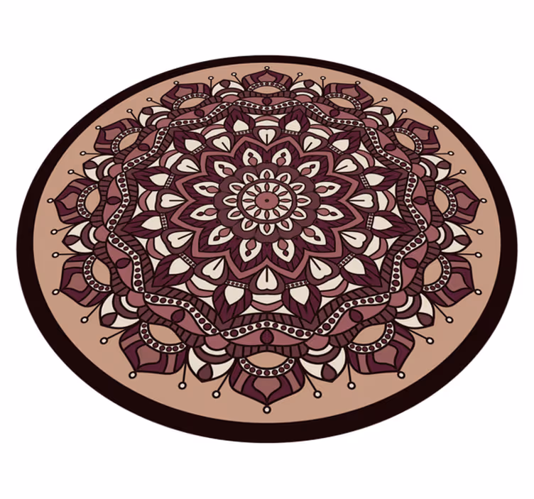 Bruin complex motief vinyl tapijt mandala - TenStickers