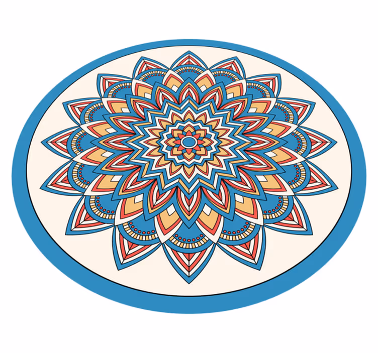 Levendige botanische opstelling vinyl tapijt mandala - TenStickers