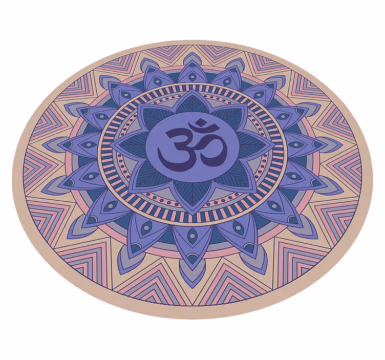 Meditatief lotuspatroon vinyl tapijt mandala - TenStickers
