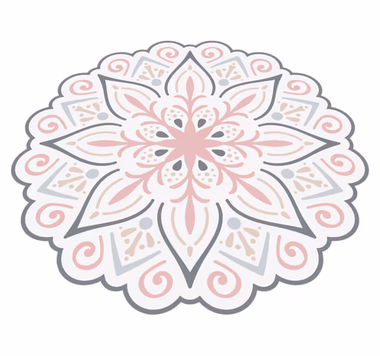 Sierlijk bloemenelement vinyl tapijt mandala - TenStickers