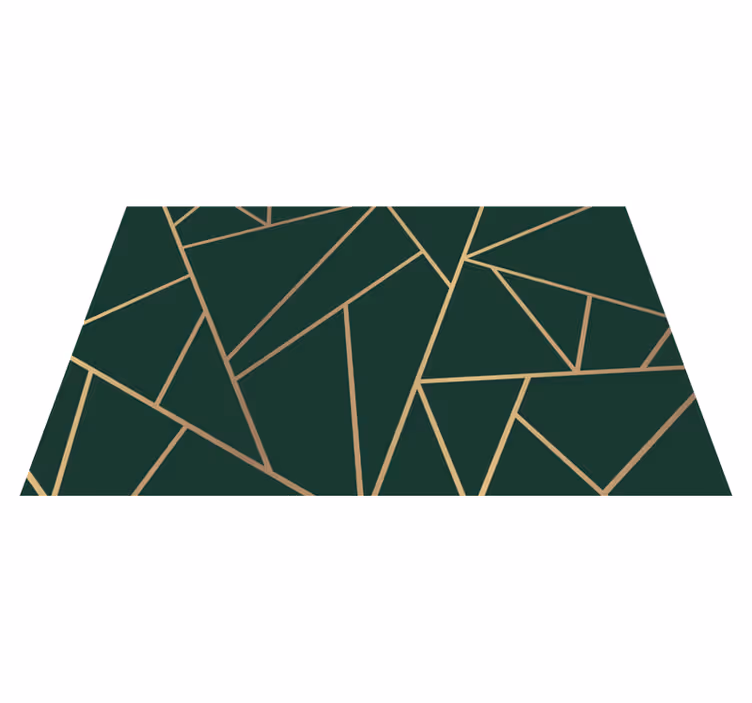 Groene elegante lijnen vinyl tapijt geometrisch - TenStickers