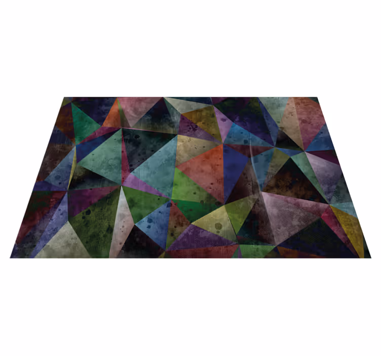 Kleurrijke driehoek mozaïek vinyl tapijt geometrisch - TenStickers