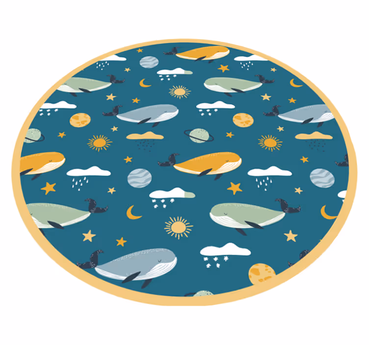 Walvisavontuur vinyl tapijt kind - TenStickers
