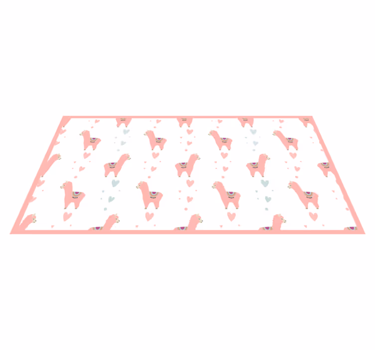 Lama liefdespatroon vinyl tapijt baby - TenStickers