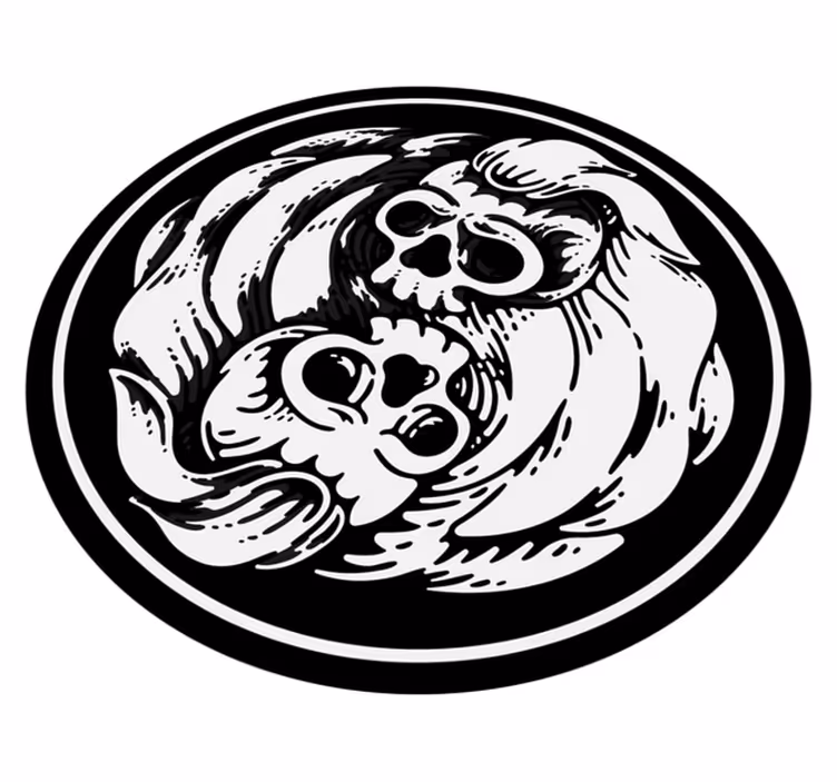 Schedelgolven vinyl tapijt Halloween - TenStickers