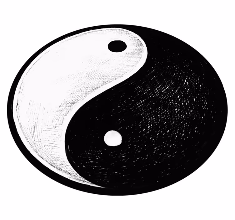 Yin yang-symbool vinyl vloerkleed rond - TenStickers