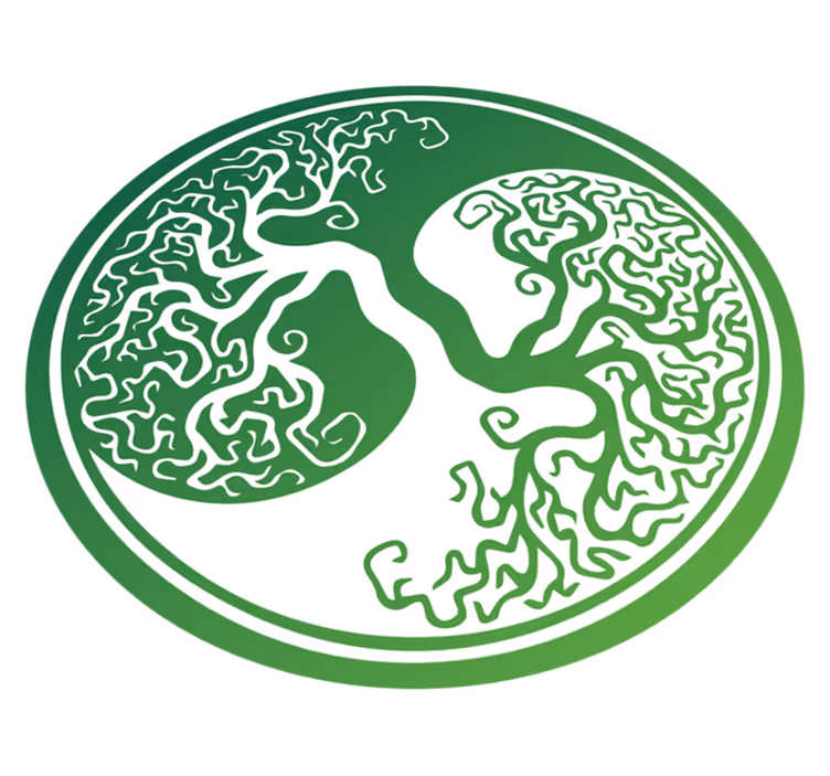 Ingewikkeld boomontwerp vinyl tapijt natuur - TenStickers