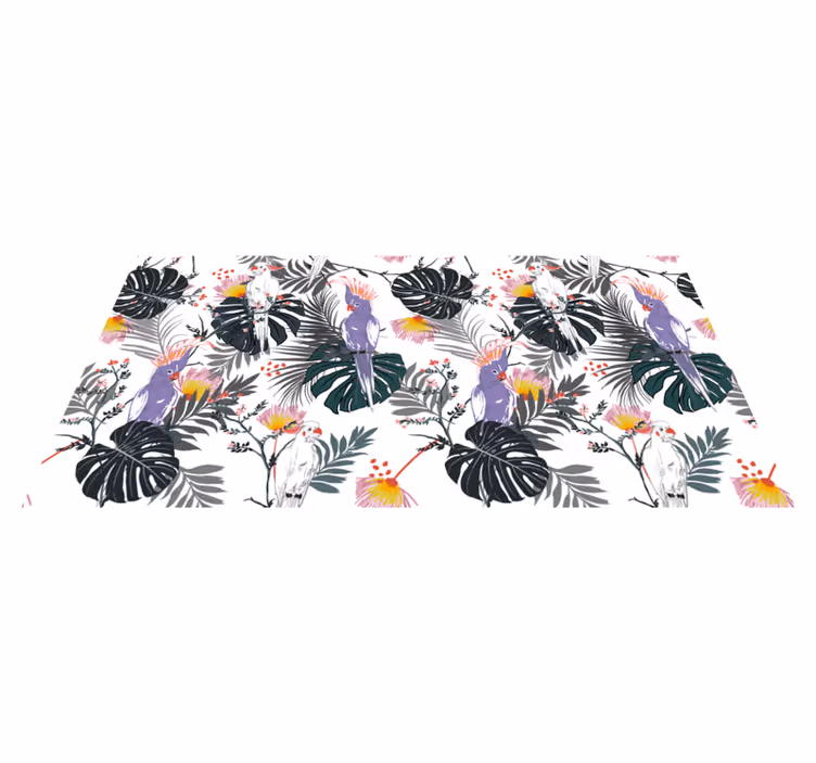 Tropisch blad arrangement vinyl tapijt woonkamer - TenStickers