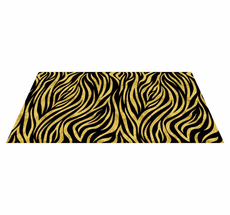 Gouden zebrapatroon vinyl tapijt dierenprint - TenStickers