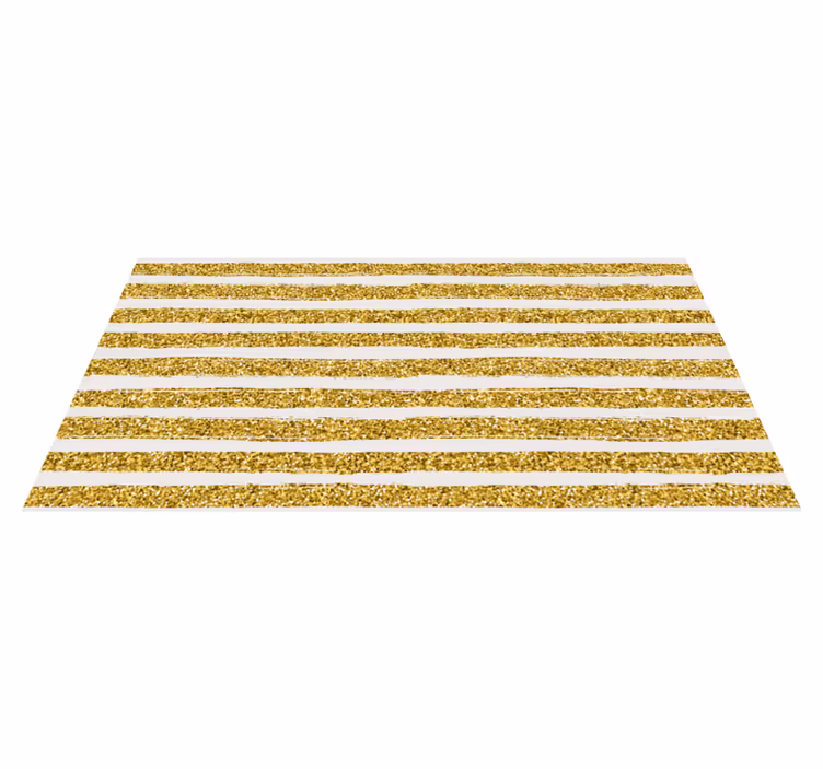 Gouden glitter vinyl tapijt met strepen - TenStickers