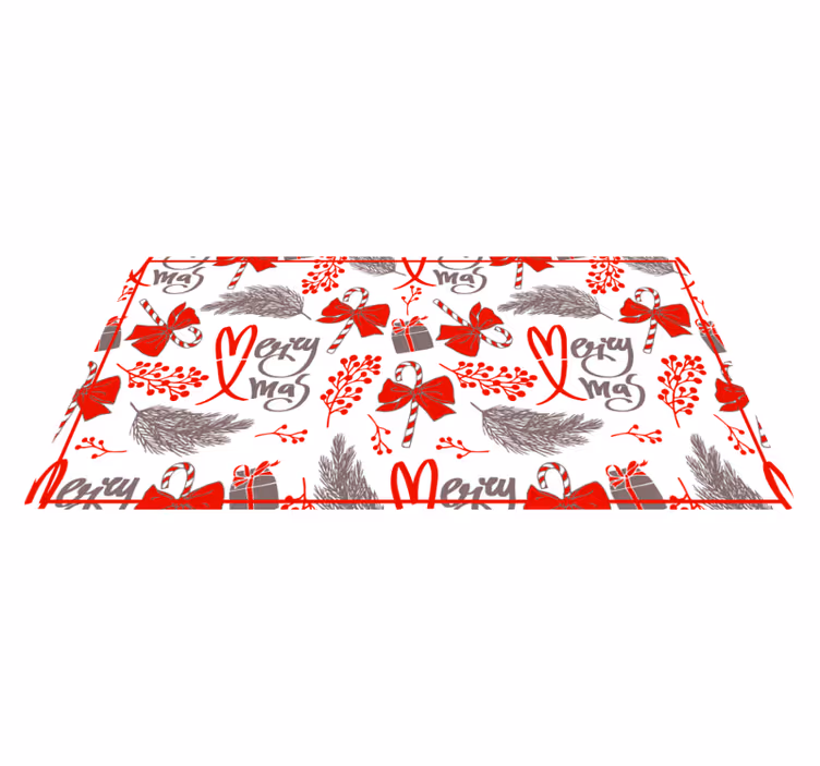 Groeten en harten vinyl tapijt kerstmis - TenStickers