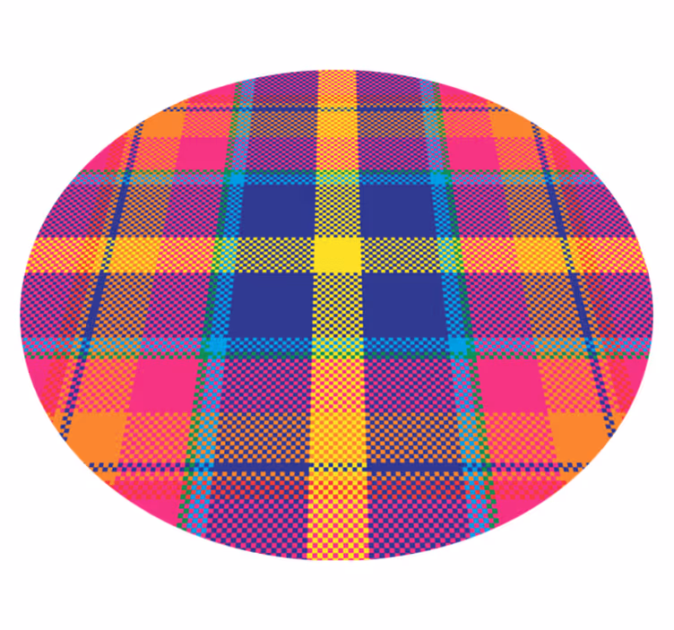 Kleurrijk ruitpatroon vinyl tapijt geometrisch - TenStickers