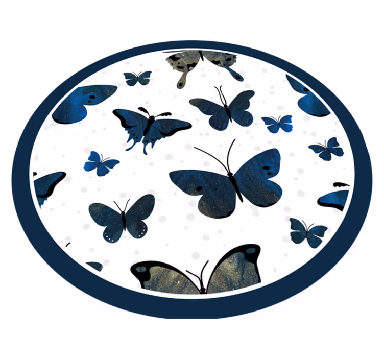 Blauw vlindermotief dieren vinyl tapijt - TenStickers