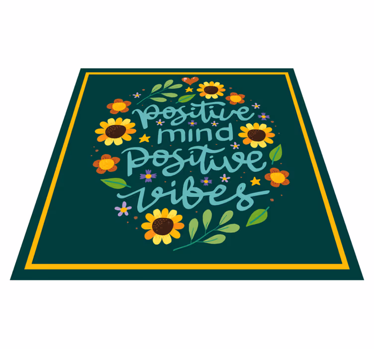 Positieve mentale vibes vinyl tapijt zinnen en teksten - TenStickers
