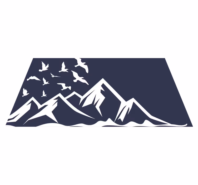 Silhouet van bergvogels vinyl tapijt natuur - TenStickers
