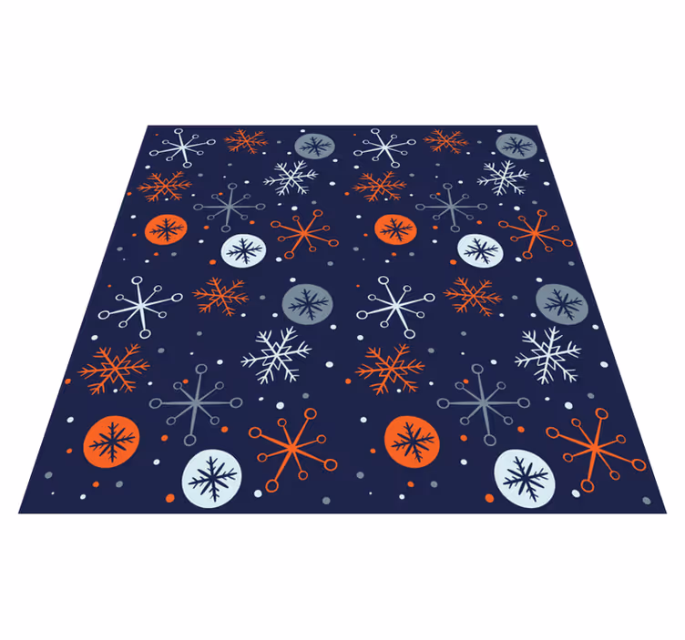 Sneeuwvlokmotieven vinyl tapijt kerstmis - TenStickers