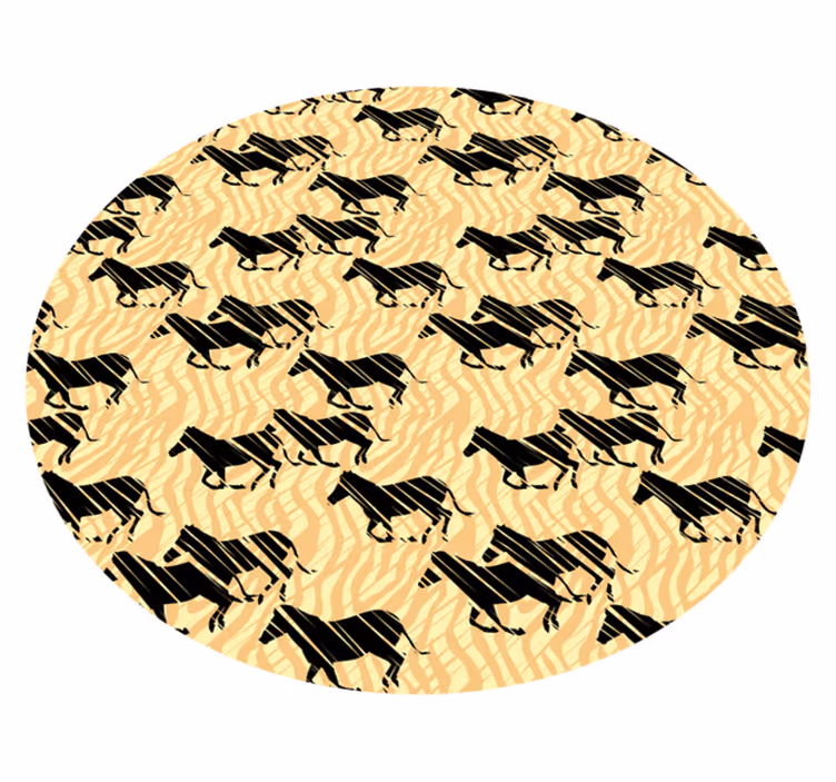 Stijlvol paardenpatroon vinyl tapijt dierenprint - TenStickers