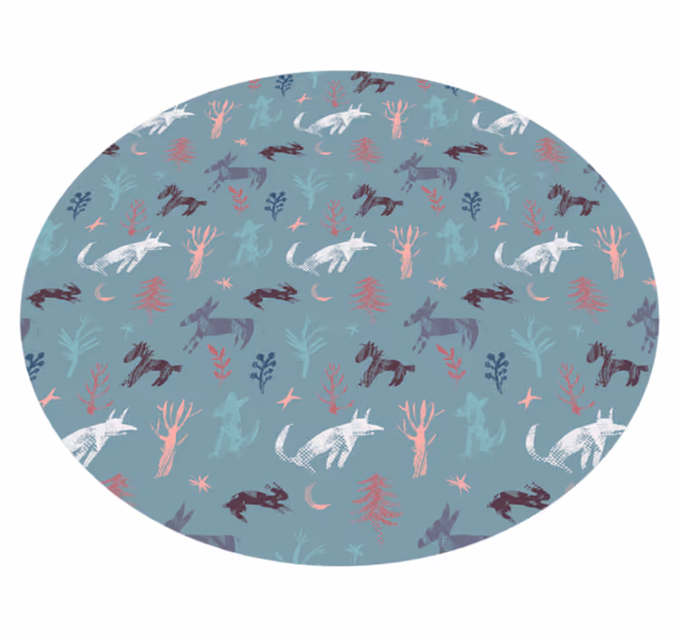 Door de natuur geïnspireerde wezens vinyl tapijt dierenprint - TenStickers