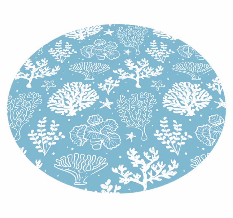 Koraalrifmotief vinyl tapijt bloemen en planten - TenStickers