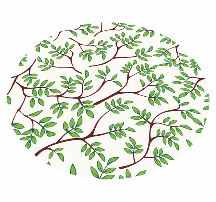 Bladerige takken patroon vinyl tapijt natuur - TenStickers