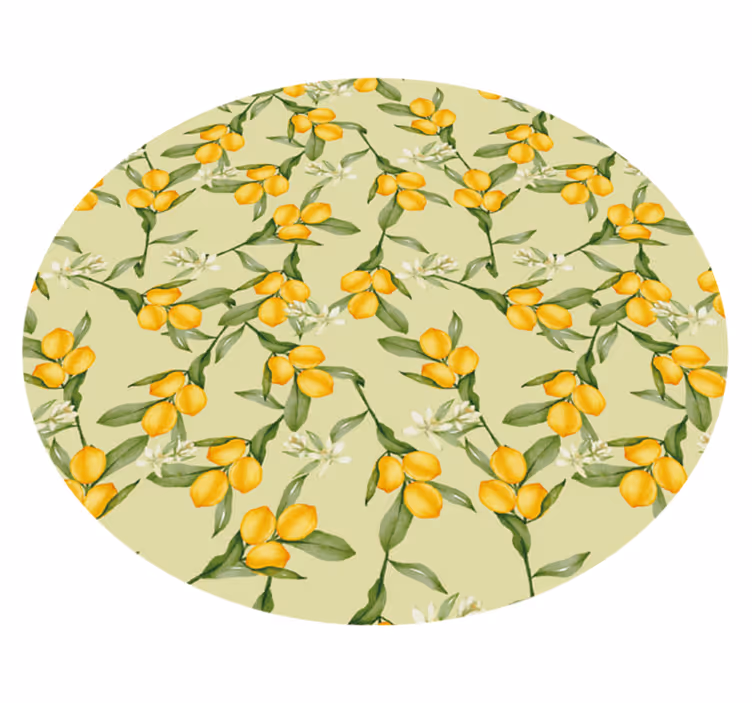 Citrusbloesempatroon vinyl vloerkleed keuken - TenStickers
