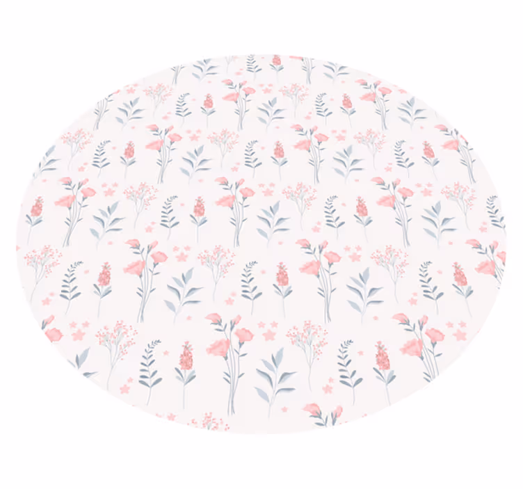 Vinyl tapijt bloemen en planten met bloemenpatroon - TenStickers