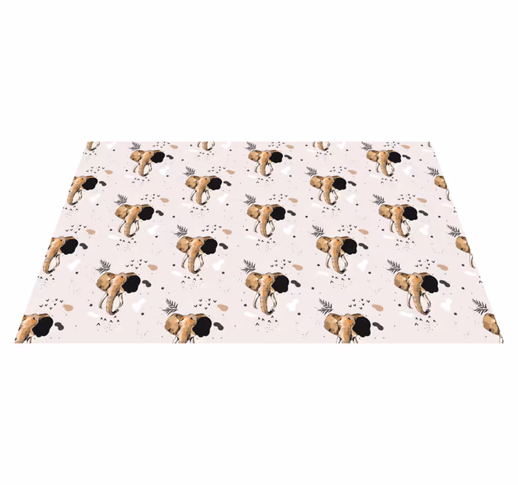 Olifant patroon spel vinyl tapijt dierenprint - TenStickers