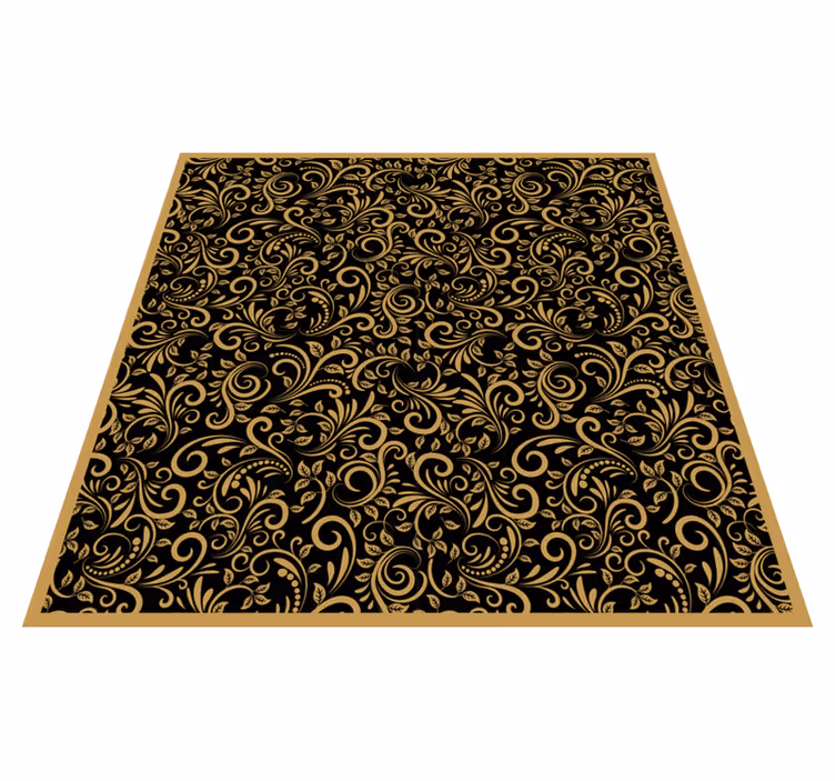 Vinyl tapijt bloemen en planten elegant zwirls patroon - TenStickers