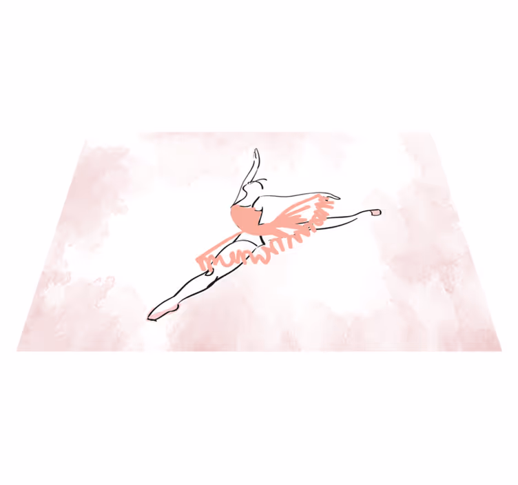 Aquarella danseres omtrek vinyl tapijt tiener - TenStickers