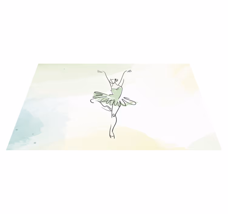 Balletdanseres omtrek vinyl tapijt voor meer kinderen - TenStickers