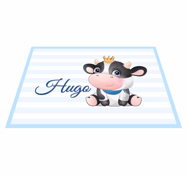 Babykoe met naam vinyl tapijt baby - TenStickers