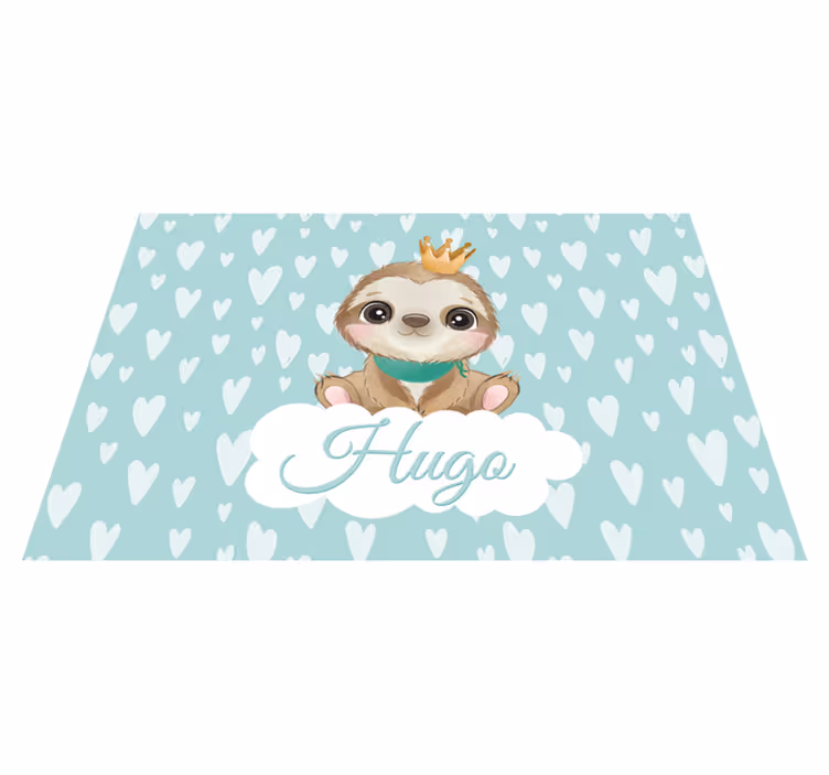 Babyluiaard met naam vinyl tapijt baby - TenStickers