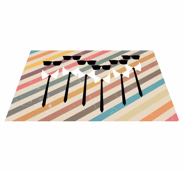 Knappe groepskleding vinyl tapijt met strepen - TenStickers