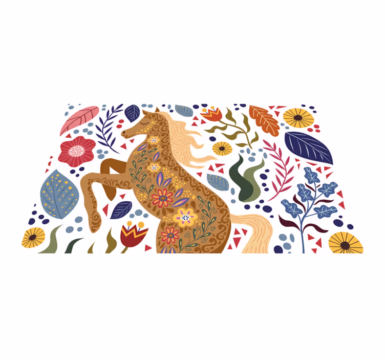Majestueus paardenkunstwerk dieren vinyl tapijt - TenStickers