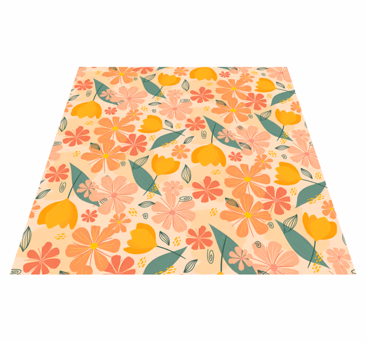 Vinyl tapijt bloemen en planten lente bloesems - TenStickers