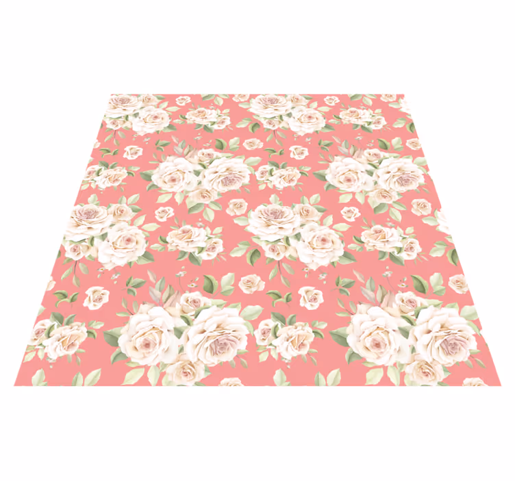 Vinyl tapijt bloemen en planten bloemige elegantie - TenStickers
