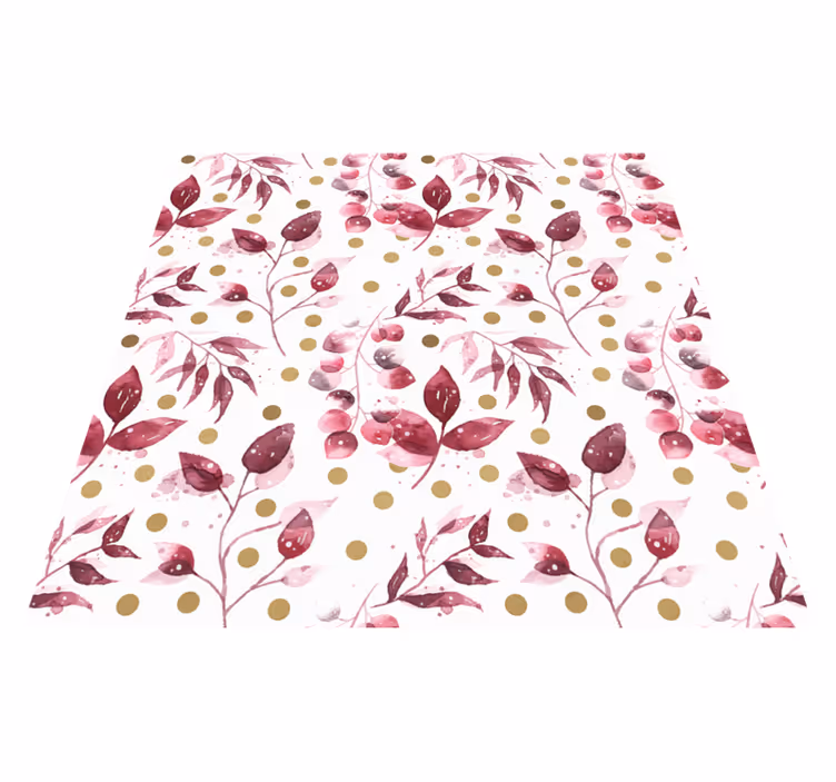 Vinyl tapijt bloemen en planten botanische print patroon - TenStickers