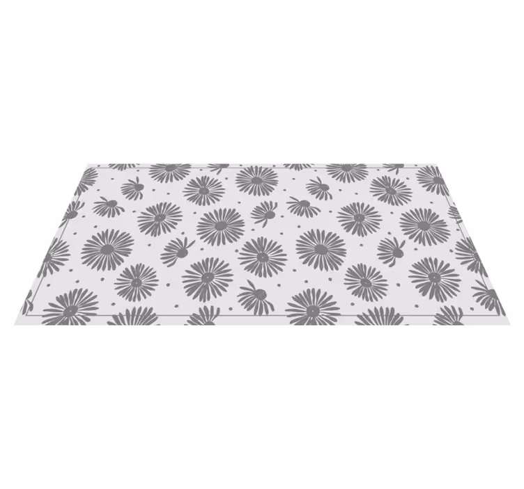 Stijlvol bloemenpatroon vinyl tapijt natuur - TenStickers