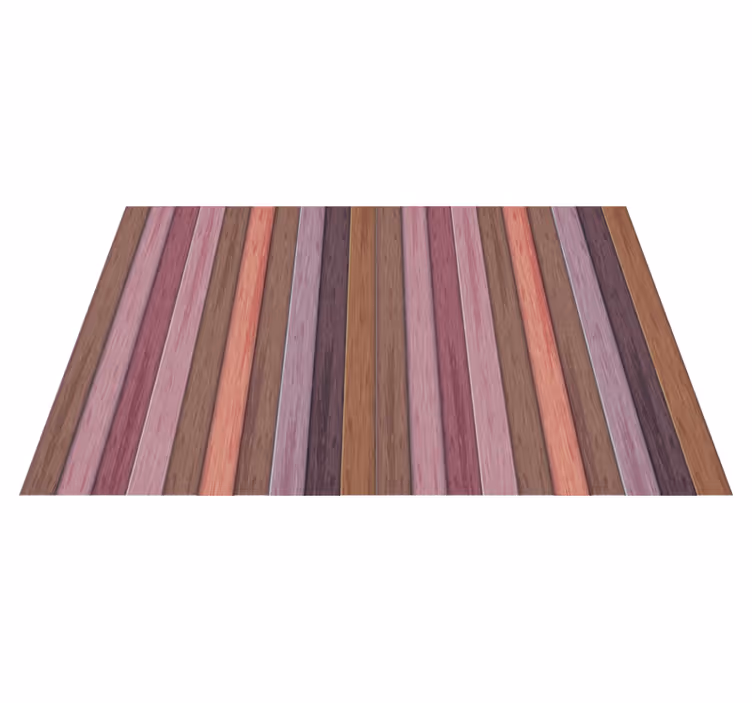 Verticale paarse strepen vinyl tapijt met houtstructuur - TenStickers
